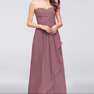 Quartz color David’s bridal Bridesmaid dress.